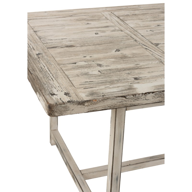 DINNER TABLE MIKONOS WHITE WASHED WOOD TOP 200 - DINING TABLES